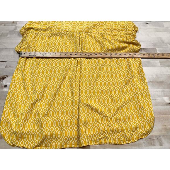 Rose + Olive Top Womens 2X Yellow Geometric Blouse V Neck Henley Prairie Boho - Picture 5 of 7